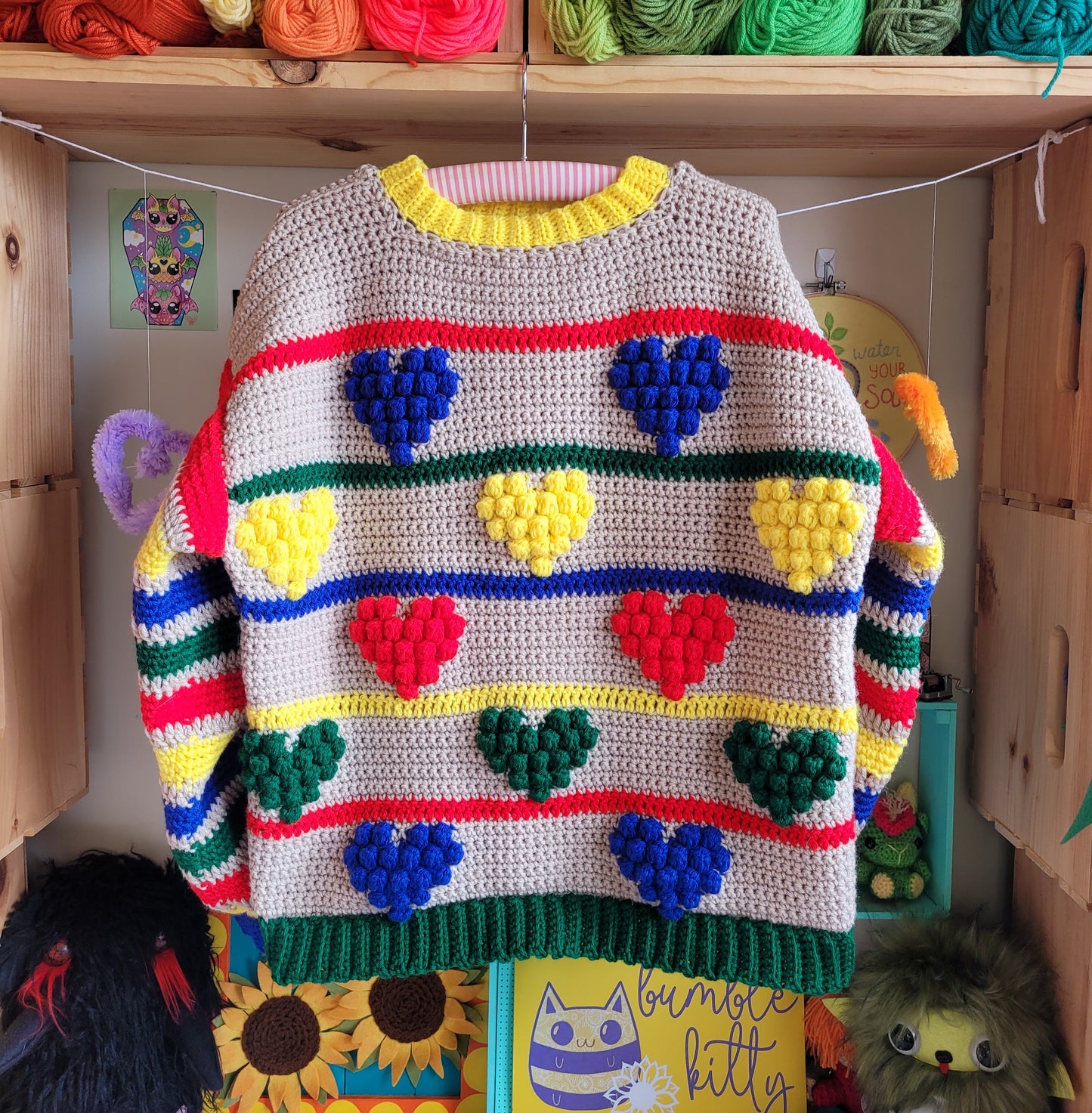 Crayon Box Hearts Sweater