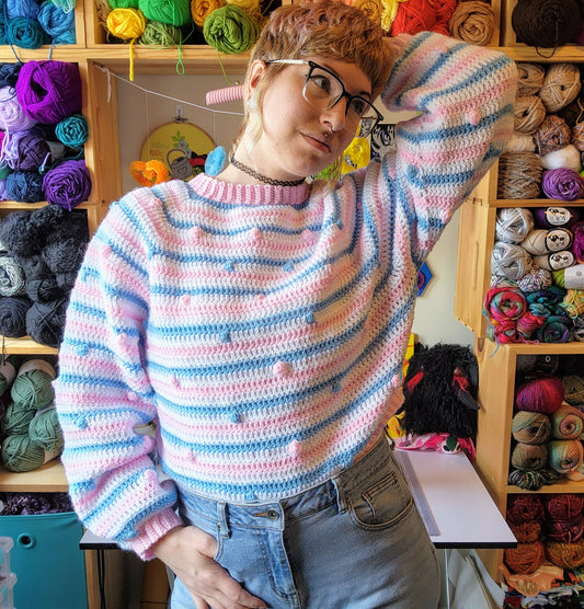 Trans Flag Crop Sweater